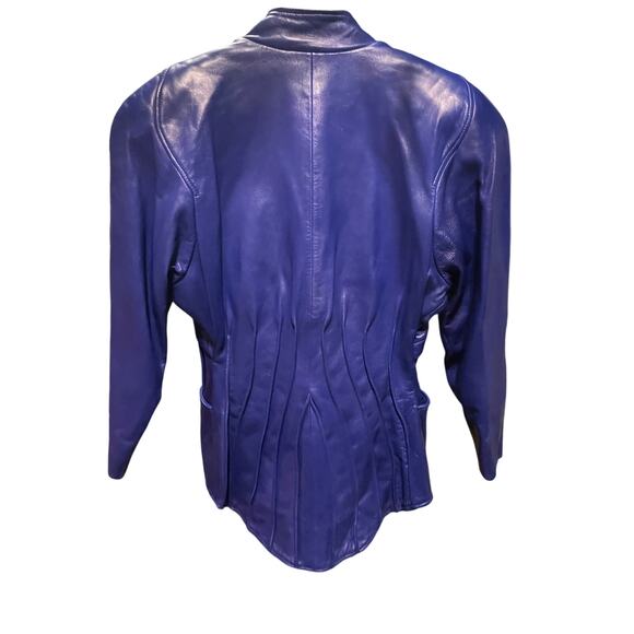 Jean Claude jitrois indigo leather skirt set 38 - Picture 5 of 14